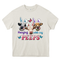 Cream Hanging With My Peeps Cows Heavy Core Tee - RanaPortraitStore