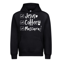 Black Checklist Jesus Coffee Mascara Urban Hoodie - trangStudio