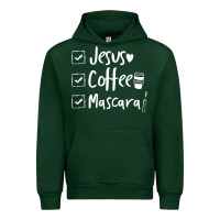 Forest Green Checklist Jesus Coffee Mascara Urban Hoodie - trangStudio