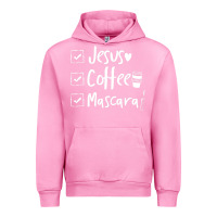 Fuchsia Pink Checklist Jesus Coffee Mascara Urban Hoodie - trangStudio