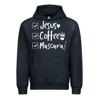 Navy Checklist Jesus Coffee Mascara Urban Hoodie - trangStudio