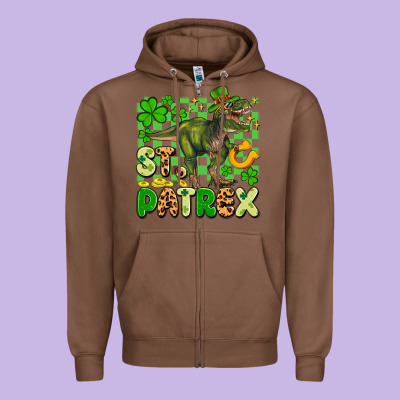 St. Patrex Zipper Hoodie Designed By Artiststas