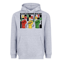Heather Grey black independence day juneteenth Heavyweight Hoodie - BarkalooDesign