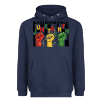 Navy black independence day juneteenth Heavyweight Hoodie - BarkalooDesign