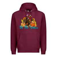 Burgundy Western Fall Turkey Tis The Season Premium Hoodie - LillyAllenDesigns