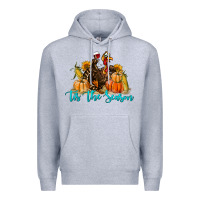 Heather Grey Western Fall Turkey Tis The Season Premium Hoodie - LillyAllenDesigns