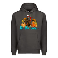 Smoke Western Fall Turkey Tis The Season Premium Hoodie - LillyAllenDesigns