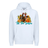 White Western Fall Turkey Tis The Season Premium Hoodie - LillyAllenDesigns