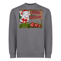 Storm merry Christmas pig Heavyweight Sweatshirt - CowhideDigitalArt