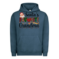 Pigment Midnight Navy santa's favorite grandma Urban Hoodie - AdoDesignShop