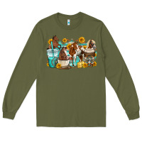 Army Green horses coffee cups Long Sleeve Tee - OliviaCreatesArt