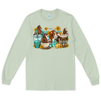 Matcha horses coffee cups Long Sleeve Tee - OliviaCreatesArt