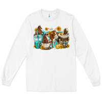 White horses coffee cups Long Sleeve Tee - OliviaCreatesArt