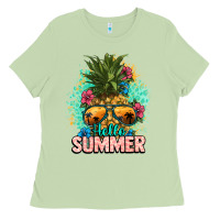 Matcha Hello summer pineapple Ladies Tee - NancyCooperArtShop