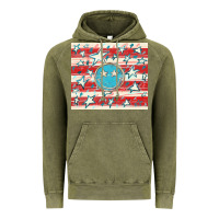 Vintage Olive America flag smiley  tumbler Vintage Hoodie - HowdyJamesFarm