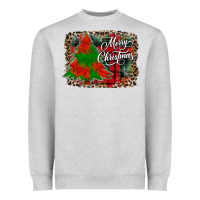 Heather Grey merry Christmas trees Heavyweight Sweatshirt - CowhideDigitalArt