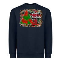 Navy merry Christmas trees Heavyweight Sweatshirt - CowhideDigitalArt