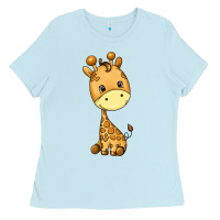 Baby Blue giraffe Ladies Tee - texasbilliewilder