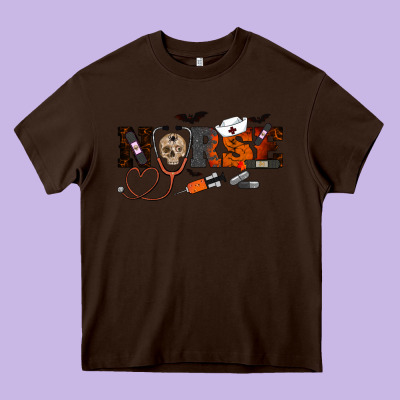 Halloween Nurse Heavy Core Tee Designed By Ranaportraitstore