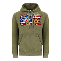 Vintage Olive Love 4th of july Vintage Hoodie - CowGirlArtShop
