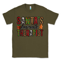 Army Green santa's favorite therapist Classic Tee - Jasminsmagicworld