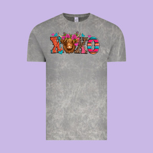Xoxo Valentine's Day Highland Cow Vintage Tee Designed By Jasminsmagicworld