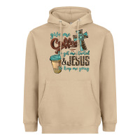 Mushroom give me coffee to get me started & jesus to keep me going Heavyweight Hoodie - BarkalooDesign