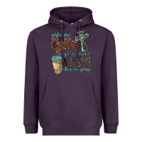 Plum give me coffee to get me started & jesus to keep me going Heavyweight Hoodie - BarkalooDesign