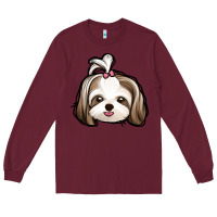 Burgundy shih tzu Long Sleeve Tee - Jasminsmagicworld