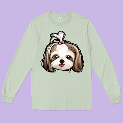 Shih Tzu Long Sleeve Tee Designed By Jasminsmagicworld