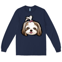 Navy shih tzu Long Sleeve Tee - Jasminsmagicworld