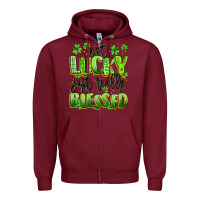 Burgundy not lucky just really blessed Zipper Hoodie - Artiststas