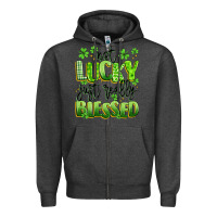 Charcoal Heather not lucky just really blessed Zipper Hoodie - Artiststas