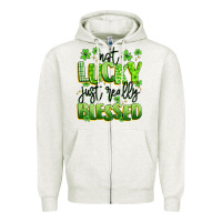 Oatmeal Heather not lucky just really blessed Zipper Hoodie - Artiststas