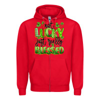 Red not lucky just really blessed Zipper Hoodie - Artiststas