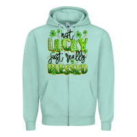 Seafoam not lucky just really blessed Zipper Hoodie - Artiststas