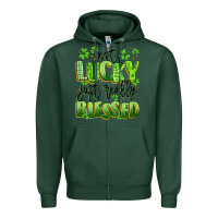 Sports Green not lucky just really blessed Zipper Hoodie - Artiststas