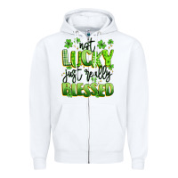 White not lucky just really blessed Zipper Hoodie - Artiststas