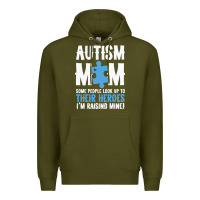 Army Green lil autism mom Premium Hoodie - CowhideDigitalArt