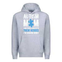 Heather Grey lil autism mom Premium Hoodie - CowhideDigitalArt