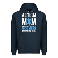 Navy lil autism mom Premium Hoodie - CowhideDigitalArt