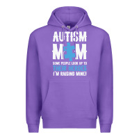 Purple lil autism mom Premium Hoodie - CowhideDigitalArt