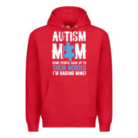 Red lil autism mom Premium Hoodie - CowhideDigitalArt