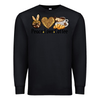 Black peace love coffee Premium Sweatshirt - BarkalooDesign