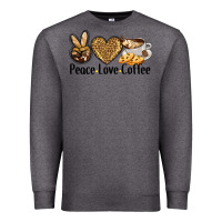 Charcoal Heather peace love coffee Premium Sweatshirt - BarkalooDesign