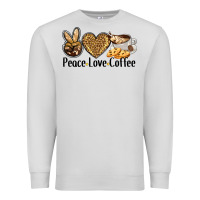 Dove Grey peace love coffee Premium Sweatshirt - BarkalooDesign
