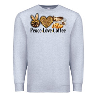 Heather Grey peace love coffee Premium Sweatshirt - BarkalooDesign