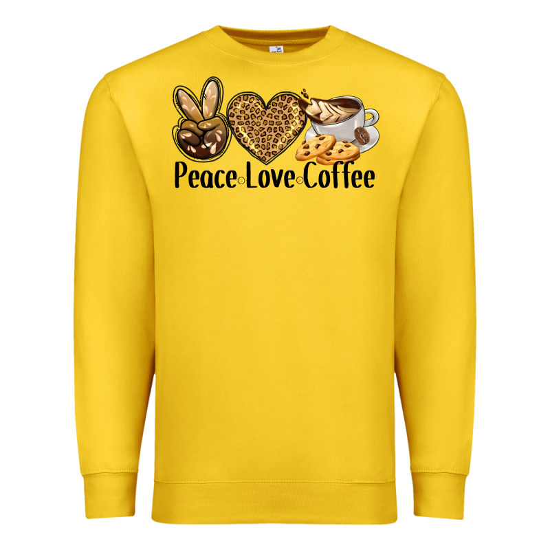 Peace Love Coffee Premium Sweatshirt by BarkalooDesign | Teevron