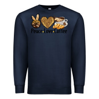 Navy peace love coffee Premium Sweatshirt - BarkalooDesign