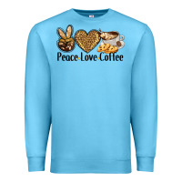 Ocean Blue peace love coffee Premium Sweatshirt - BarkalooDesign